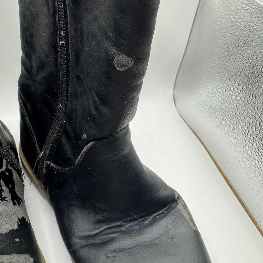 Toddler Girl Size 10 Pleather Black Boots